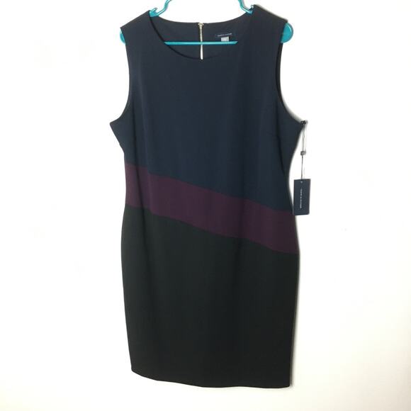 Tommy Hilfiger Colorblock Scuba Crepe Sheath Dress - Picture 1 of 8